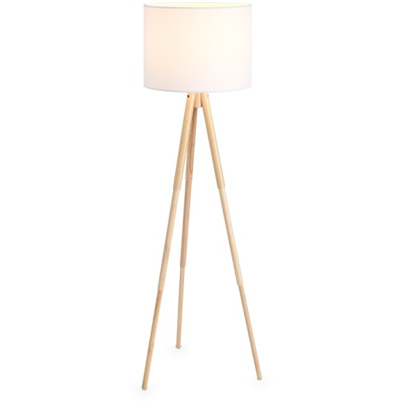 Напольный светильник (торшер) на деревянной треноге с тканевым абажуром под лампу Е27 Freya Tree FR5495FL-01W Напольный светильник (торшер) на деревянной треноге с тканевым абажуром под лампу Е27 Freya Tree FR5495FL-01W