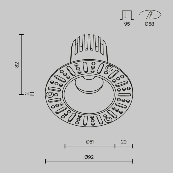 Встраиваемый светильник LED 3000K 430Lm Technical DL124-10W-3K-TRS-W Встраиваемый светильник LED 3000K 430Lm Technical DL124-10W-3K-TRS-W