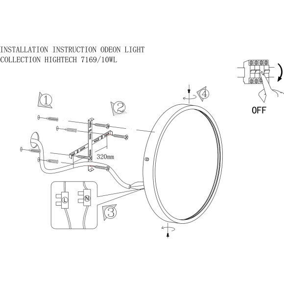 Настенный светильник IP20 LED 10W 816Лм 3000K 220-240V LAVANDA 7169/10WL Настенный светильник IP20 LED 10W 816Лм 3000K 220-240V LAVANDA 7169/10WL