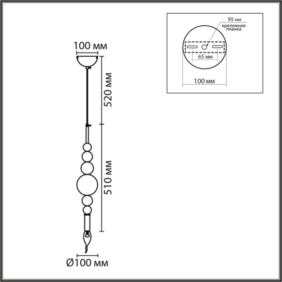 Подвес E14 40W 220V NANA 8106/1
