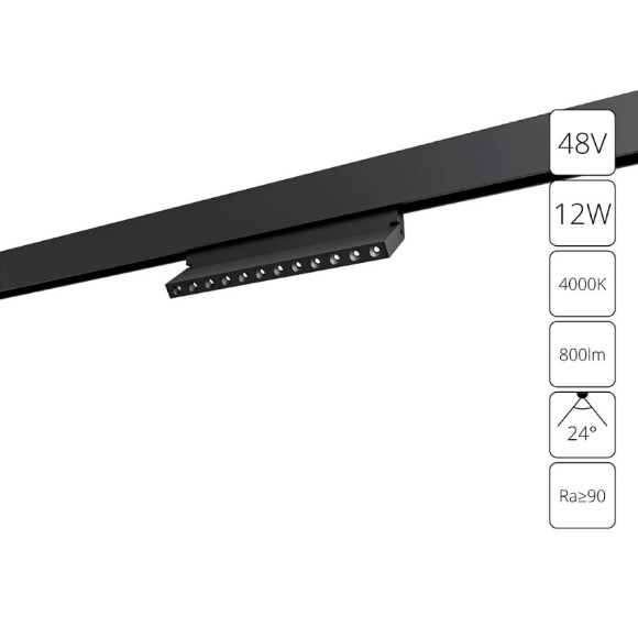 A5726PL-1BK Трековый магнитный светодиодный светильник Arte Lamp Expert CRI90+ 4000К 800Лм 24° 12