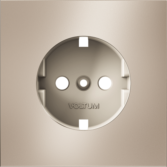 VLSM000610 Накладка металлическая для розетки с заземлением платинового цвета VOLTUM S70 Metal (платина)