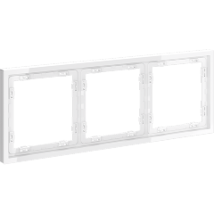 VLS100301 Рамка пластиковая для электрических изделий белого цвета VOLTUM серии S70 на 3 поста (белый глянцевый)
