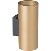 Бра Lightstar Rullo 204640 черно-золотое, настенный светильник цилиндр GU10 на 2 лампы, направленный свет вверх вниз