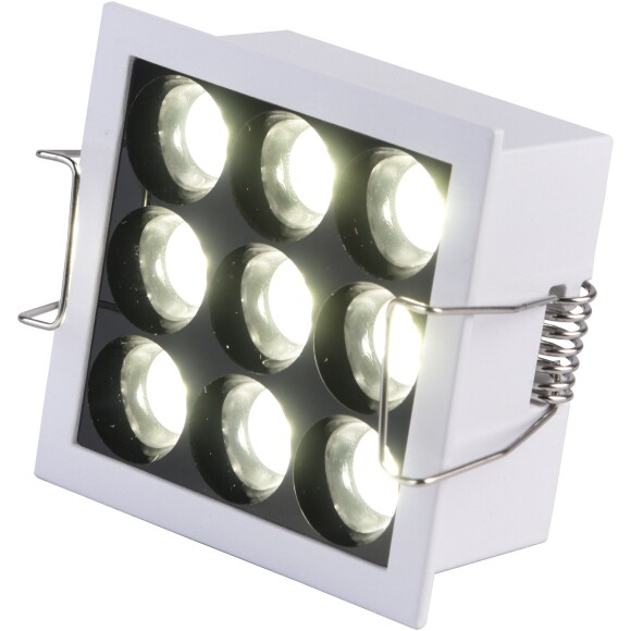 ST Luce ST763.542.10 Квадратный белый светодиодный встраиваемый светильник с глазковыми диодами, LED 10Вт 4000K 950лм CRI80 24° IP20 220В, размеры L71xW71xH36мм