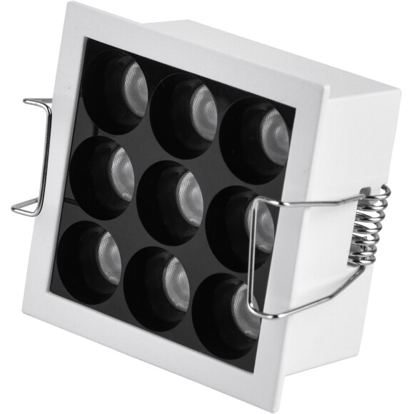 ST Luce ST763.542.10 Квадратный белый светодиодный встраиваемый светильник с глазковыми диодами, LED 10Вт 4000K 950лм CRI80 24° IP20 220В, размеры L71xW71xH36мм