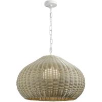 Favourite Wicker 4886-1P Уличный подвесной влагозащищенный светильник из светлого ротанга, диаметр 60см, под сменную лампу Е27, IP44, 220В, габаритные размеры в мм H1880xD600xHm360