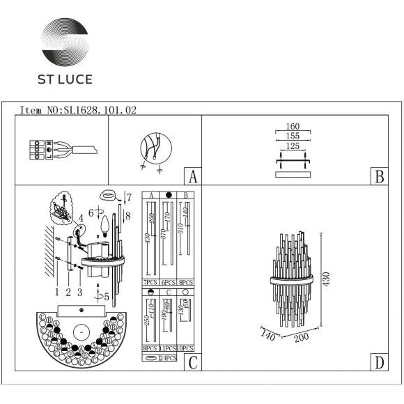 SL1628.101.02 Бра ST-Luce Хром/Прозрачный, Хром E14 2*40W TERAMO SL1628.101.02 Бра ST-Luce Хром/Прозрачный, Хром E14 2*40W TERAMO