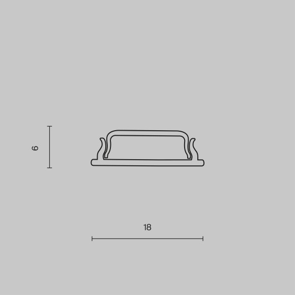 Алюминиевый профиль накладной 18x06 ALM-1806-S-2M