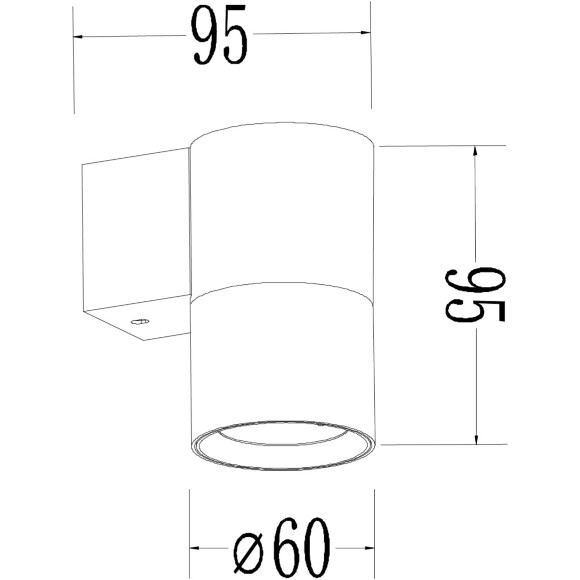 Favourite Bonum 4794-1W Белый уличный настенный светильник, фасадный спот цилиндр со светом в одну сторону, D95xW60xH95, под сменную лампу GU10 макс. 35Вт, IP65, 220В