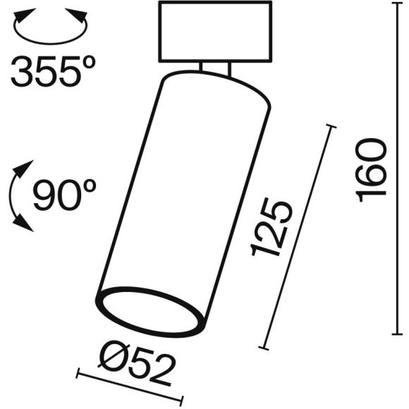 Потолочный светильник Technical C055CL-L12W4K-W-W
