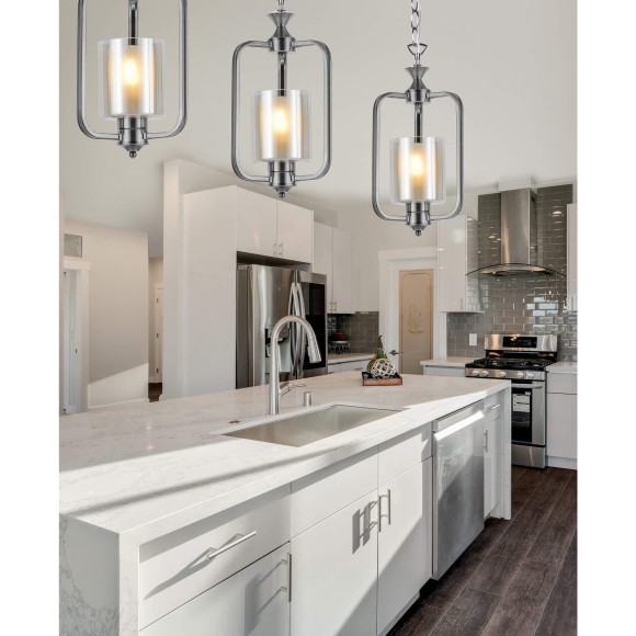 Подвесная люстра Lumina Deco Atlanta LDP 1222-1 CHR+WT Подвесная люстра Lumina Deco Atlanta LDP 1222-1 CHR+WT