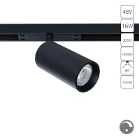 Arte Lamp Optima A7492PL-1BK Магнитный черный трековый светодиодный светильник-спот с возможностью диммирования по протоколу 0/1-10V, LED 16Вт 3000K 1800Лм CRI90 36° IP20 48V