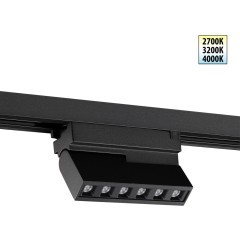 359735 PORT NT25 240 черный Светильник однофазный двухжильный трековый с переключ. цв. температуры IP20 LED 6W 180-265V 2700К/3200К/4000К EOS