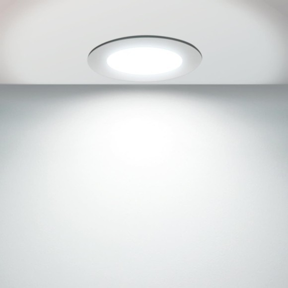 4645-1C, врезной светильник, D113xH30, cutout:D90, LEDx7W, 450LM/560LM/500LM, 3000K/4000K/6500K, IP44, CRI>80, beam angle:120, included