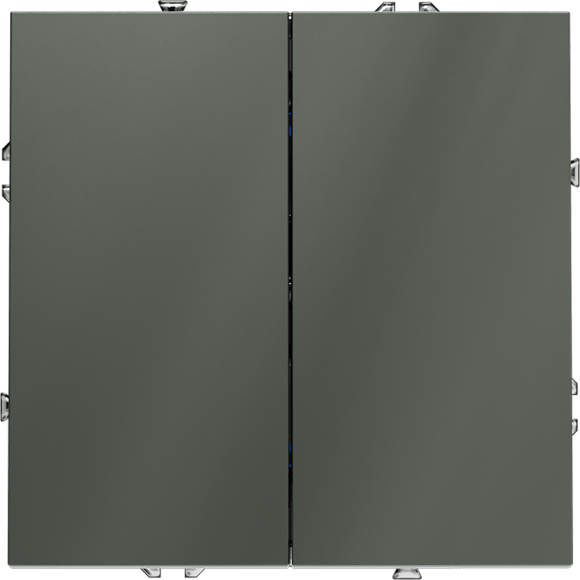 VLS020106 Выключатель встраиваемый двухклавишный титанового цвета 10А (2200 Ватт) VOLTUM S70 (титан)