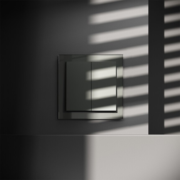 VLS020106 Выключатель встраиваемый двухклавишный титанового цвета 10А (2200 Ватт) VOLTUM S70 (титан)