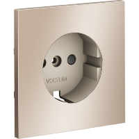 VLSM000710 Накладка для розетки металлическая с заземлением и защитными шторками платинового цвета VOLTUM S70 Metal (платина)