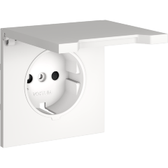 VLS000802 Накладка для розетки с заземлением, защитными шторками и защитной крышкой белого матового цвета VOLTUM S70 (белый матовый)