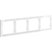VLS100401 Рамка пластиковая для электрических изделий белого цвета VOLTUM серии S70 на 4 поста (белый глянцевый)