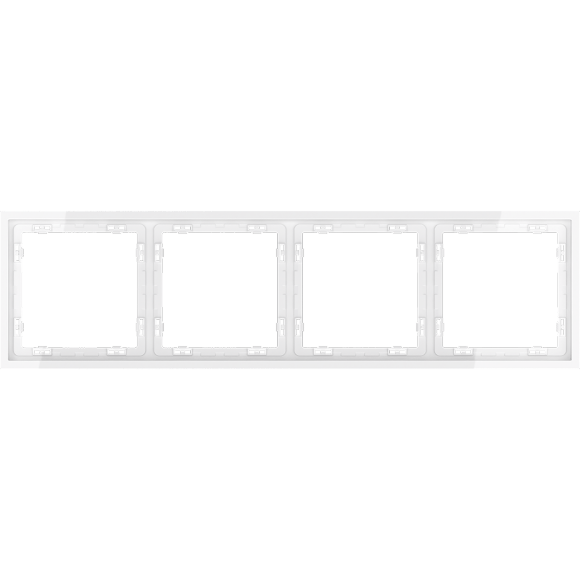 VLS100401 Рамка пластиковая для электрических изделий белого цвета VOLTUM серии S70 на 4 поста (белый глянцевый)