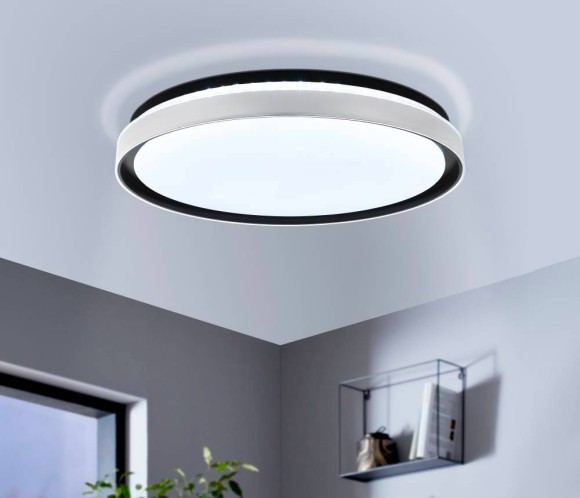 99781 SELUCI SELUCI Светодиодный потолочный светильник диммируемый по TRIAC, 40Вт, 4600Лм, 3500K, металл/пластик, черный/белый