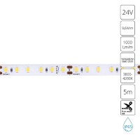 A2412008-05-4K Светодиодная лента 24В 9,6Вт/м 1000Лм/м 4000K CRI 90+ 8мм SMD2835 120шт/м 5м IP65