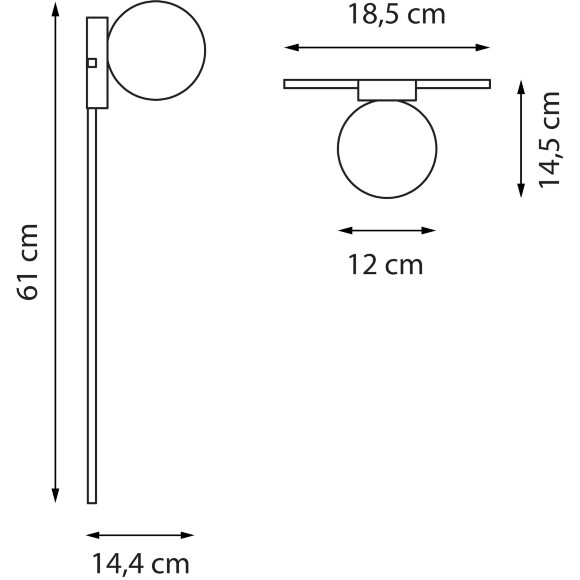 Бра Lightstar Globo 812617 декоративный минимализм Ар-деко, плафон из стеклянного шара диаметром 12см, под сменную лампу G9, черное тонкое основание Бра Lightstar Globo 812617 декоративный минимализм Ар-деко, плафон из стеклянного шара диаметром 12см, под сменную лампу G9, черное тонкое основание