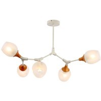 SLE113502-05 Светильник потолочный Белый, Светлое дерево/Белый E27 5*60W CIOTOLLA