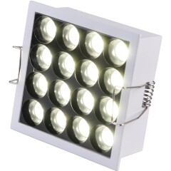 ST Luce ST763.532.14 Квадратный белый светодиодный встраиваемый светильник с глазковыми диодами, LED 14Вт 3000K 1350лм CRI80 24° IP20 220В, размеры L90xW90xH36мм