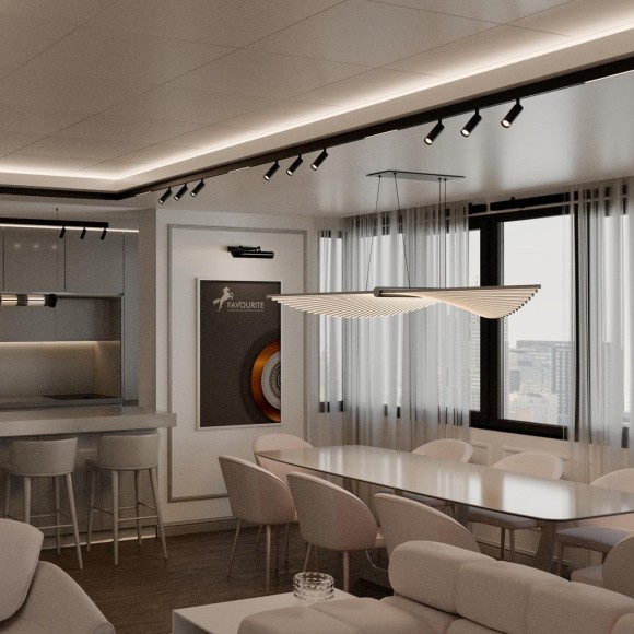 Магнитный узкий 3м накладной шинопровод Favourite Logica 1013-TB-300