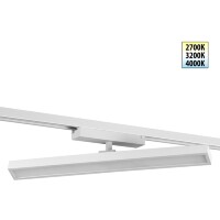 Novotech STRATUS 359776 Белый однофазный двужильный трековый светодиодный светильник, линейный 40см, поворотный, CCT перекл. цветовой температуры, LED 24Вт 1384Лм 2700;3200;4000К CRI90 105° IP20 220В, коэф. пульсации < 1%