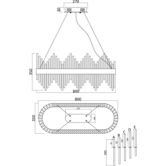 Люстра подвесная Freya FR10008PL-L52G Chalice светодиодная LED 52W