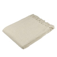 420306 LONGLAC Плед 1300x1700 см, 95% хлопок, 5% полиэстер, бежевый-золотой