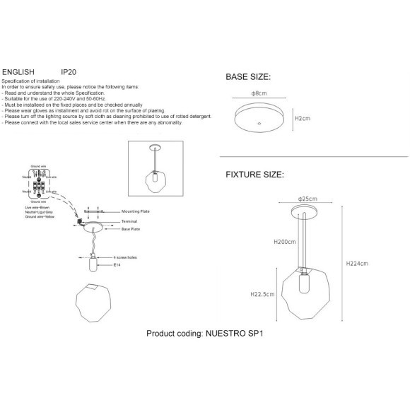 Светильник подвесной Crystal Lux NUESTRO SP1 GOLD/AMBER Светильник подвесной Crystal Lux NUESTRO SP1 GOLD/AMBER