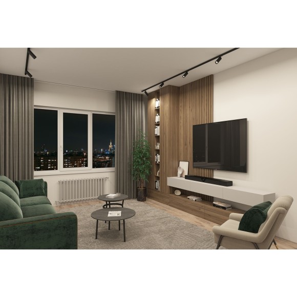 Однофазный двужильный трековый светильник Denkirs DK6202-BK SOLID Tube под сменную лампу GU10