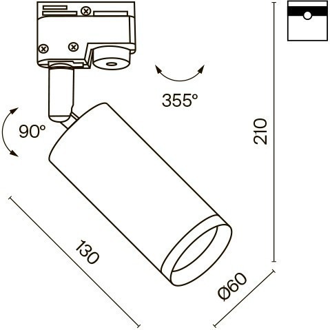 Однофазный двужильный трековый светильник Maytoni Unity TR004-1-GU10-B Focus под сменную лампу GU10