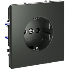 VLS040206 Розетка встраиваемая с заземлением и защитными шторками максимальный ток 16 Ампер (3500 Ватт) титанового цвета VOLTUM S70 (титан)