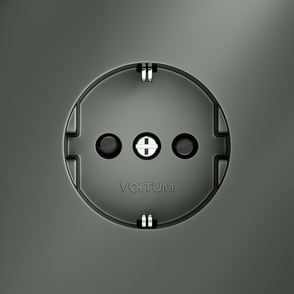 VLS040206 Розетка встраиваемая с заземлением и защитными шторками максимальный ток 16 Ампер (3500 Ватт) титанового цвета VOLTUM S70 (титан)