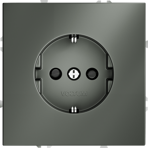 VLS040206 Розетка встраиваемая с заземлением и защитными шторками максимальный ток 16 Ампер (3500 Ватт) титанового цвета VOLTUM S70 (титан)