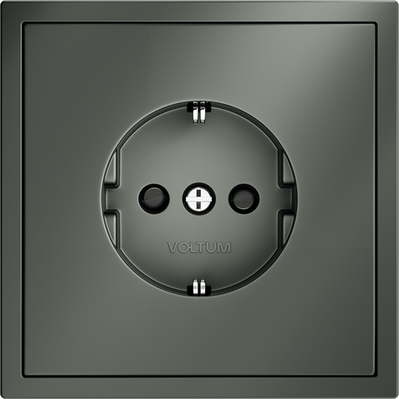 VLS040206 Розетка встраиваемая с заземлением и защитными шторками максимальный ток 16 Ампер (3500 Ватт) титанового цвета VOLTUM S70 (титан)