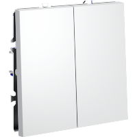 VLS020302 Проходной выключатель (переключатель) двухклавишный встраиваемый белого матового цвета 10А (2200 Ватт) VOLTUM S70 (белый матовый)