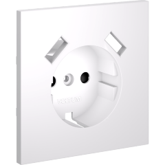 VLS000902 Накладка для розетки с заземлением и защитными шторками, с зарядкой от USB (ТИП A + ТИП A) белого матового цвета VOLTUM S70 (белый матовый)