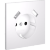VLS000902 Накладка для розетки с заземлением и защитными шторками, с зарядкой от USB (ТИП A + ТИП A) белого матового цвета VOLTUM S70 (белый матовый)