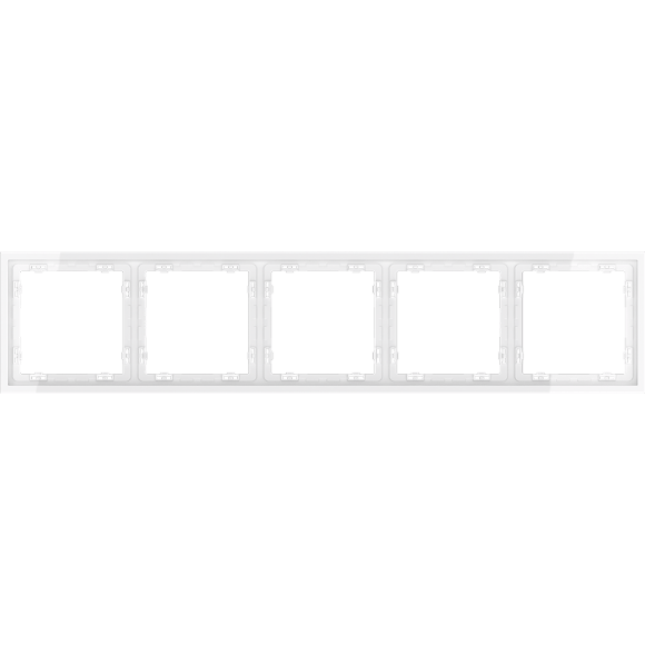 VLS100501 Рамка пластиковая для электрических изделий белого цвета VOLTUM серии S70 на 5 постов (белый глянцевый)