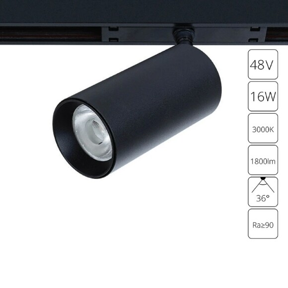 A7282PL-1BK Трековый магнитный светодиодный светильник Arte Lamp Optima CRI90+ 3000К 1800Лм 36° 16Вт