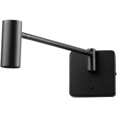 Прикроватная бра Lightstar Loft 765657 черная матовая, светодиодная, направленного света, с поворотным плафоном и выключателем, LED 5Вт 450Лм 36° CRI80