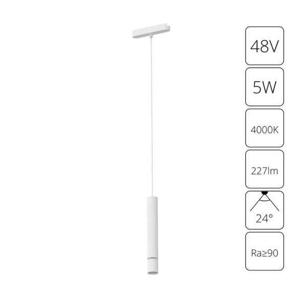 A6159PL-1WH Трековый магнитный светодиодный светильник Arte Lamp Rapid 48V CRI95+ 4000К 227Лм 24° 5Вт