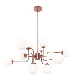 Люстра Maytoni Erich MOD221-PL-12-G основание латунь, подвесная люстра с шарами из матового белого стекла, 12xE14, дизайнерский светильник на большую гостинную Люстра Maytoni Erich MOD221-PL-12-G основание латунь, подвесная люстра с шарами из матового белого стекла, 12xE14, дизайнерский светильник на большую гостинную