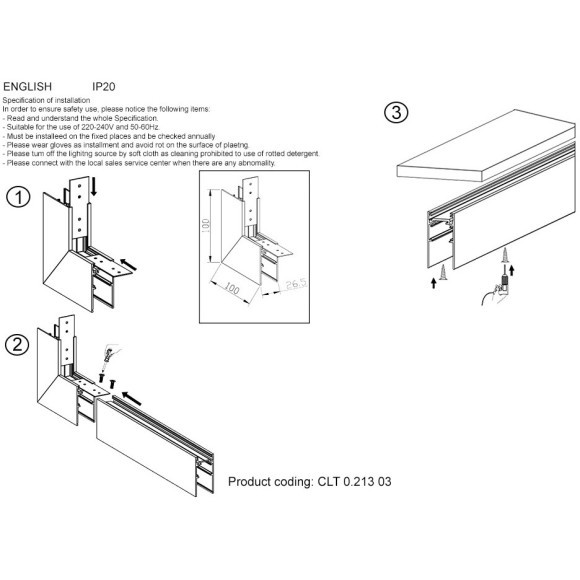 Соединитель угловой внешний для накл. шинопровода Space 48V Crystallux CLT 0.213 03 WH